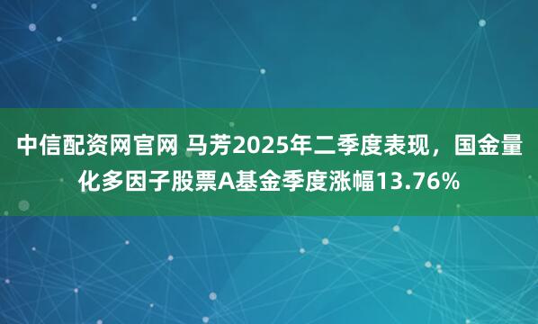中信配资网官网 马芳2025年二季度表现，国金量化多因子股票A基金季度涨幅13.76%